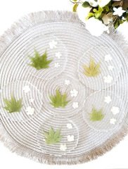 White Flower Epoksi Bardak Altlığı