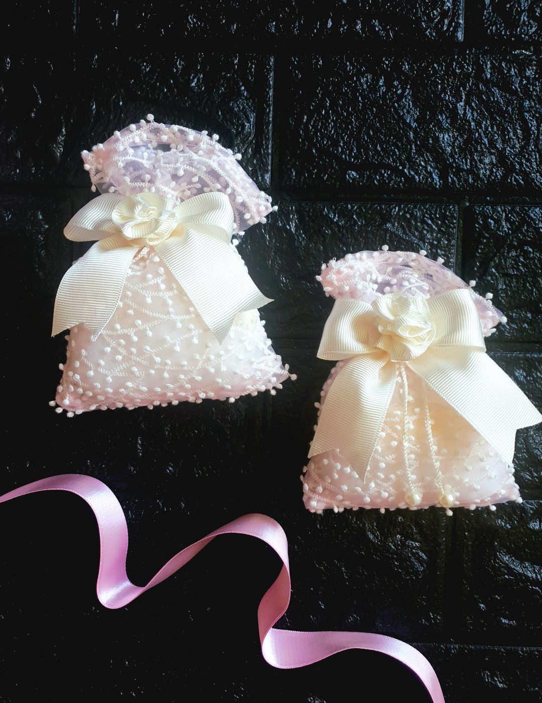 Soft Pink Beyaz Sabun Kesesi (2'li Set)
