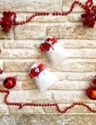Happy New Year Sabun Kesesi (Kırmızı-Beyaz)