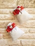 Happy New Year Sabun Kesesi (Kırmızı-Beyaz)