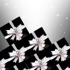 Siyah Hediye Kutusu Beyaz Premium (25 x 25 x 10 cm)