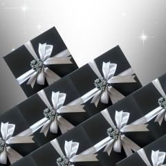 Siyah Hediye Kutusu Gümüş Premium (25 x 25 x 10 cm)